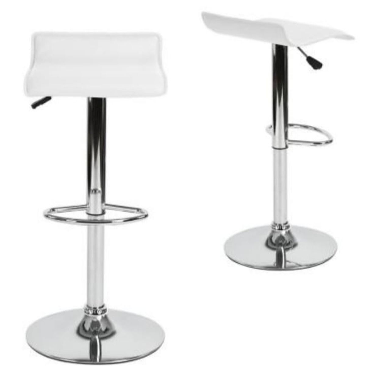 ARTIHOGAR - Pack Sillas Bar Enzo Taburete Belén Regulable Blancas