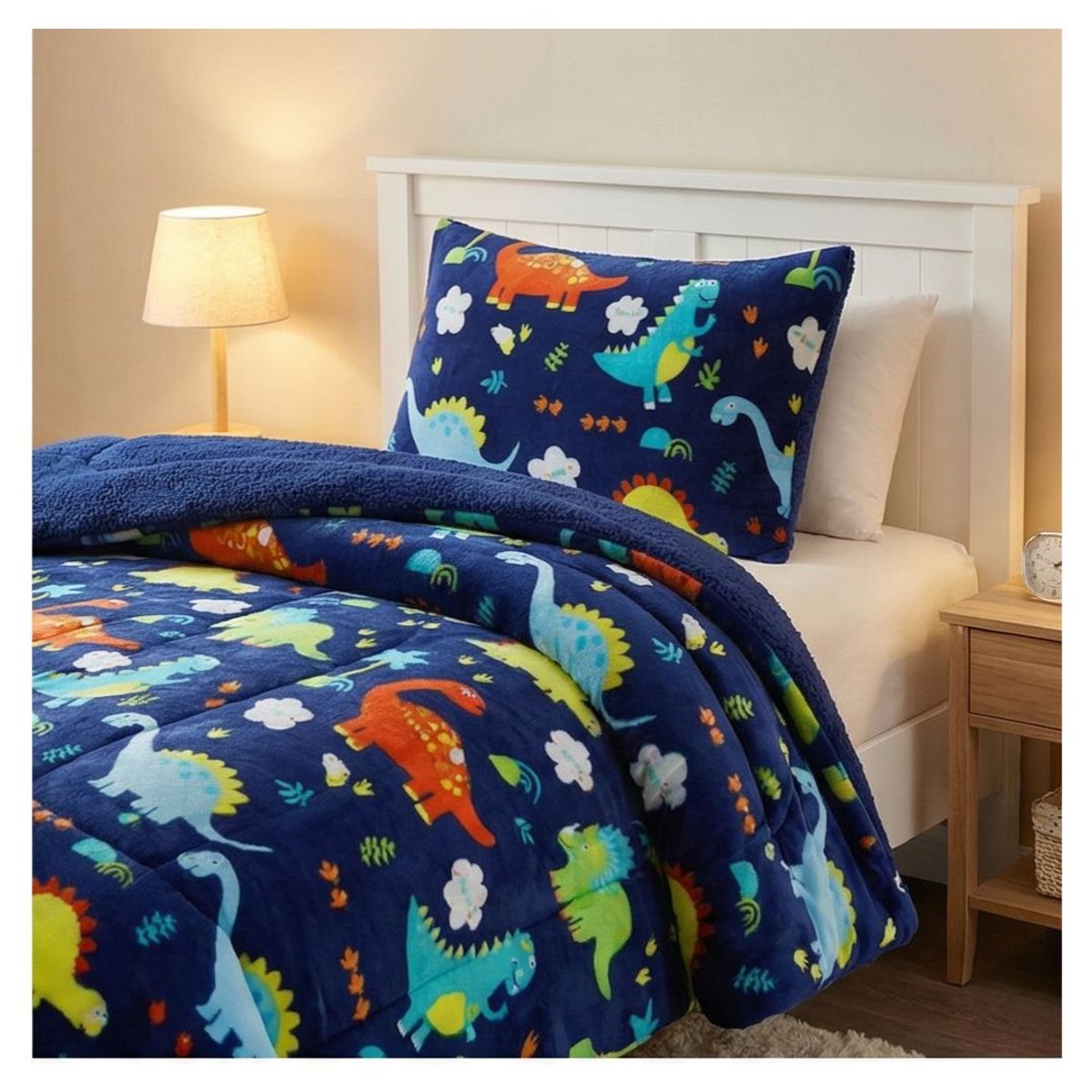 GENERICO - Cobertor Chiporro 1.5 Plazas - Mundo Dinosaurios M60