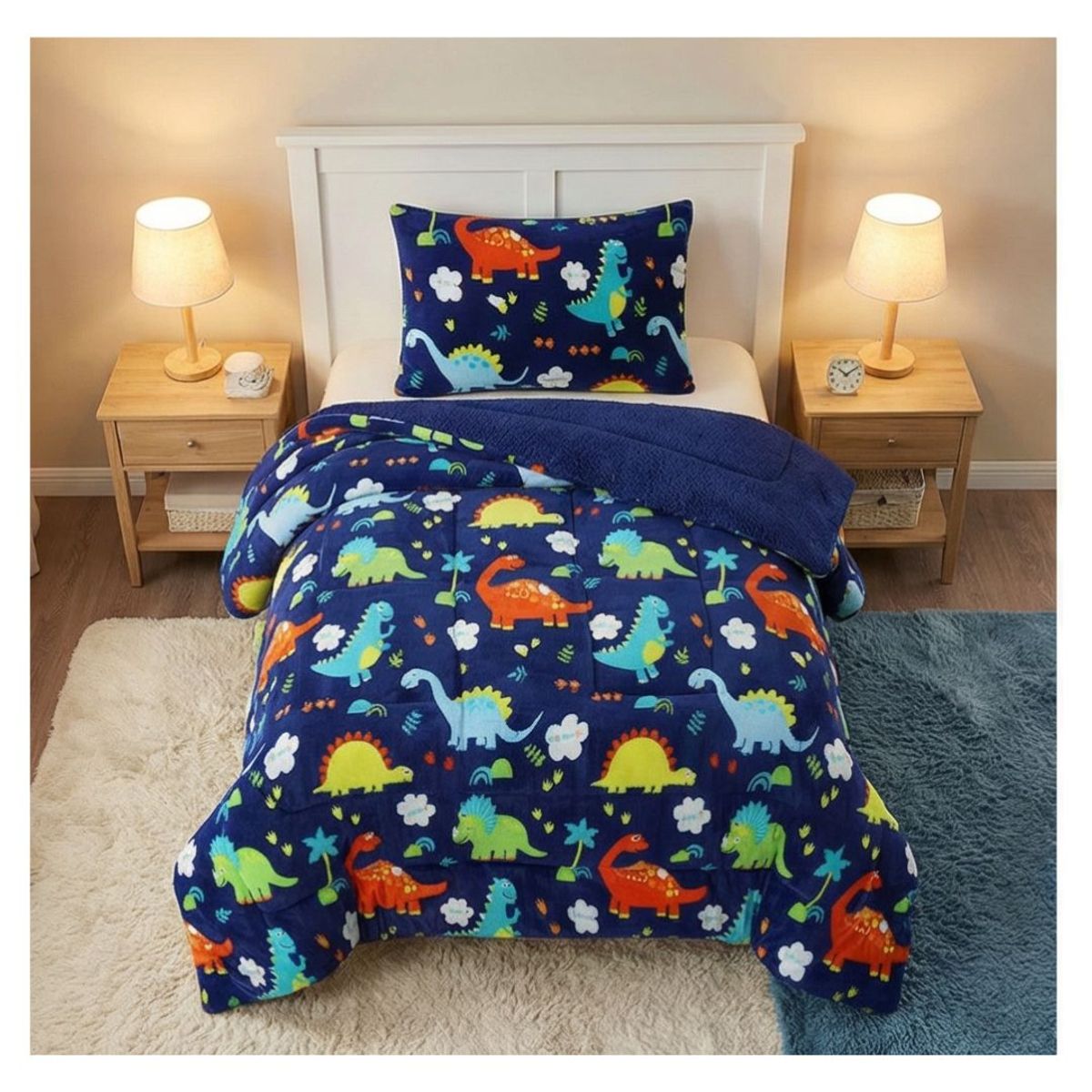GENERICO - Cobertor Chiporro 1.5 Plazas - Mundo Dinosaurios M60