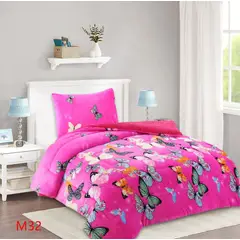 GENERICO - Cobertor Chiporro Invierno 1.5 Plazas - Rosa Mariposa M32