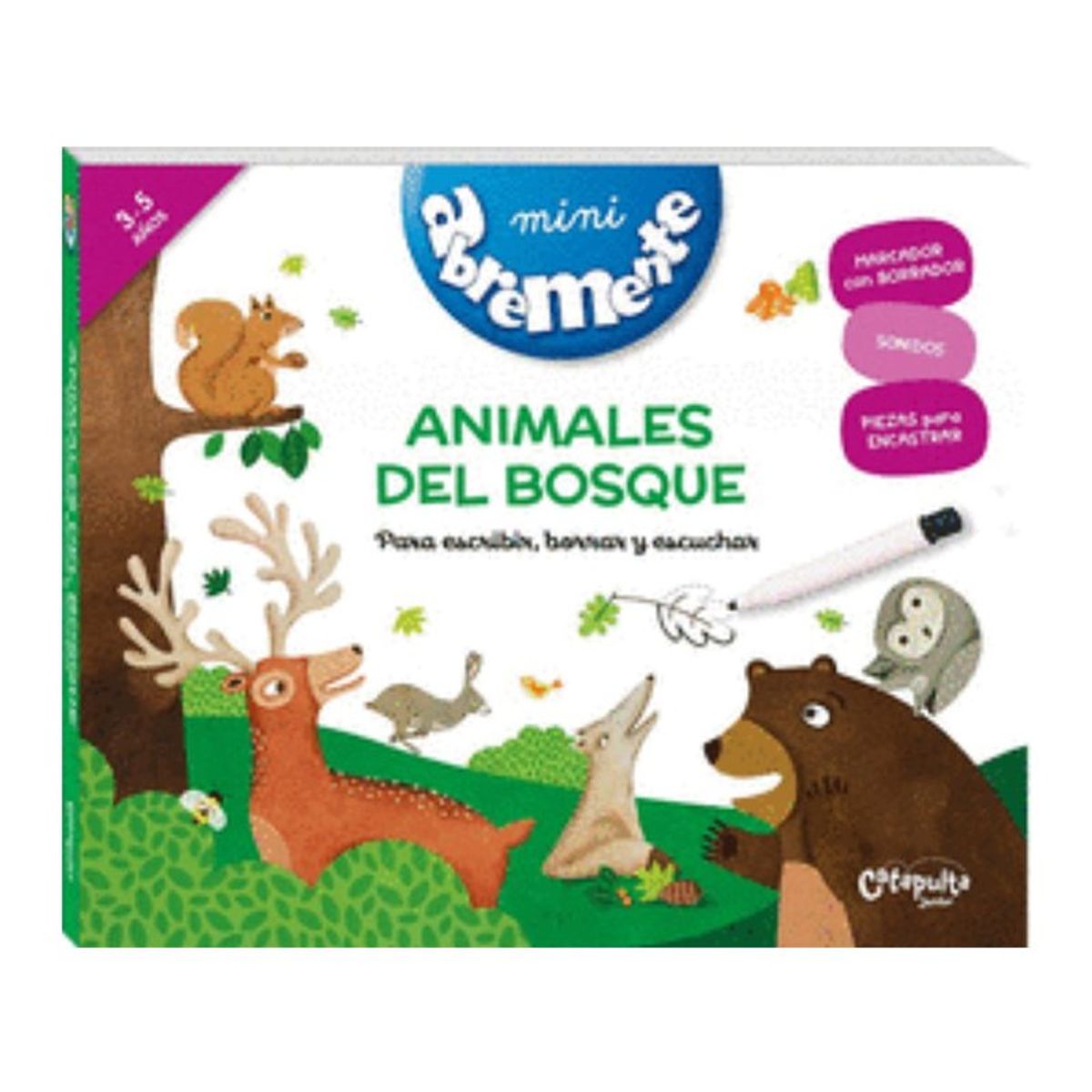 TOP10BOOKS - LIBRO Mini Abremente Animales Del Bosque Para Escribir, Borrar Y Escuchar