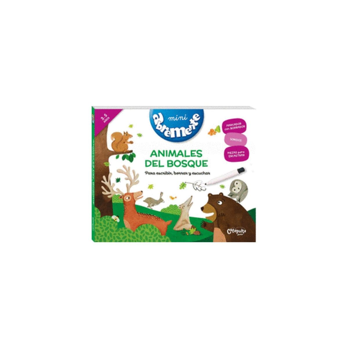 TOP10BOOKS - LIBRO Mini Abremente Animales Del Bosque Para Escribir, Borrar Y Escuchar