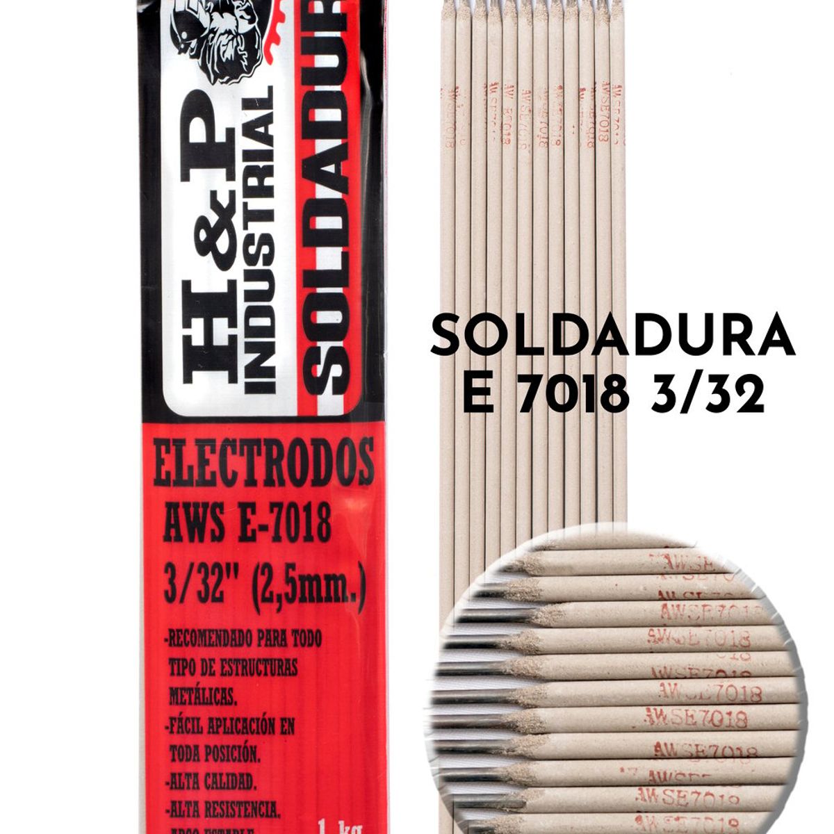 Electrodo Soldadura 7018 3/32" Bolsa 1 Kilo H&P, marca H AND P INDUSTRIAL SOLDADURAS - Foto Principal