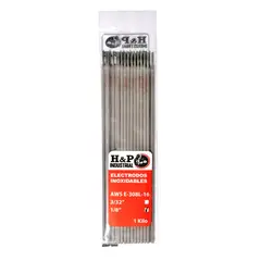 H AND P INDUSTRIAL SOLDADURAS - Electrodo Soldadura Inoxidable 308L-16 de 1/8" x bolsa 1 Kilo H&P
