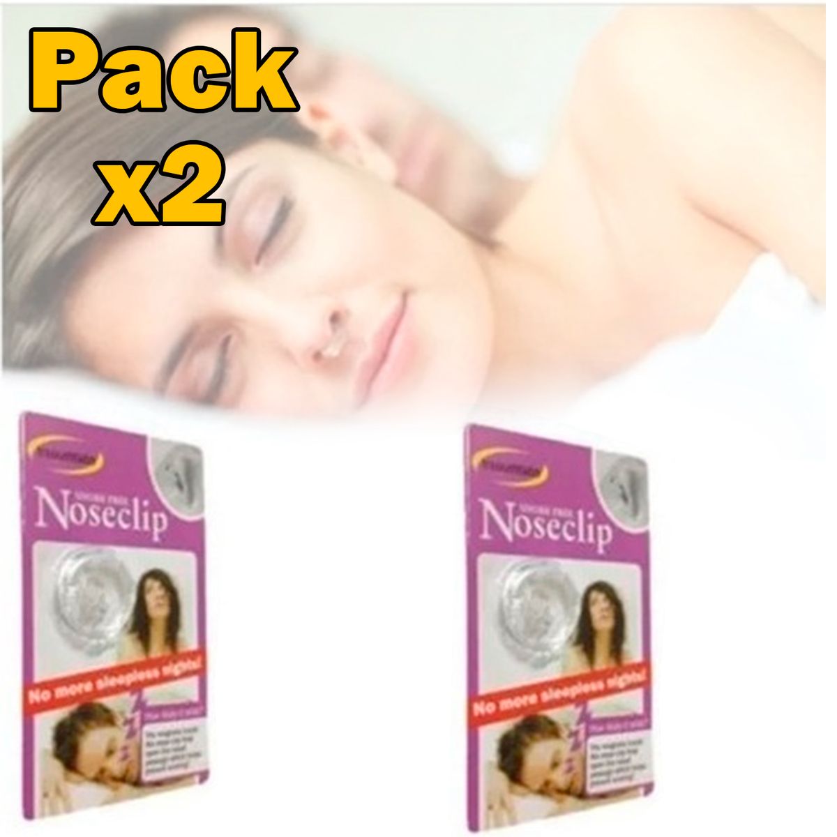 GENERICO - Pack X2 Anillo Anti Ronquidos Nose Clip Imanes Biomagnetico Roncar