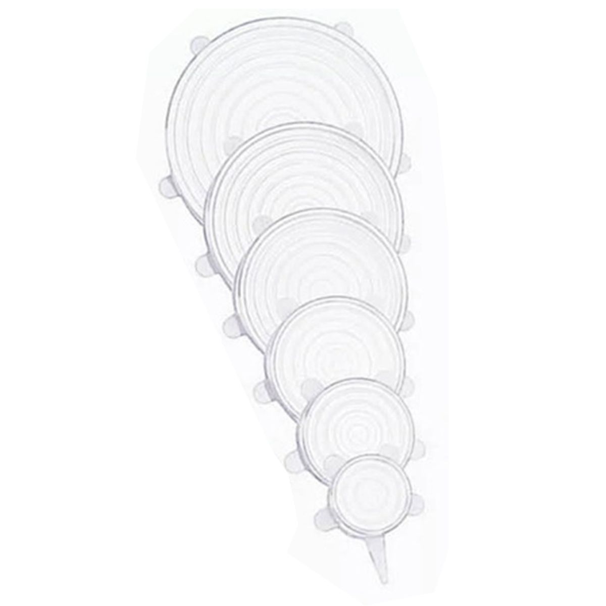 GENERICO - Pack x2 Set 6 Tapas Silicona Extensible Anti Escurrimientos Sellado