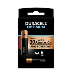 DURACELL - Pack 6 Pilas Alcalina AA Optimum