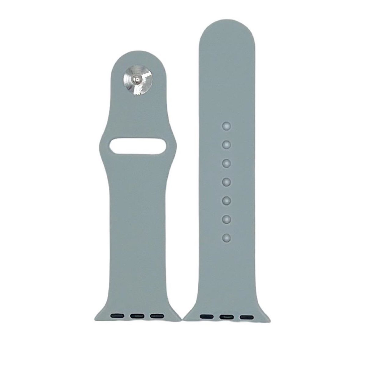 GENERICO - Correa de Silicon compatible con Apple Watch 38-40-41mm SM Gris Concre