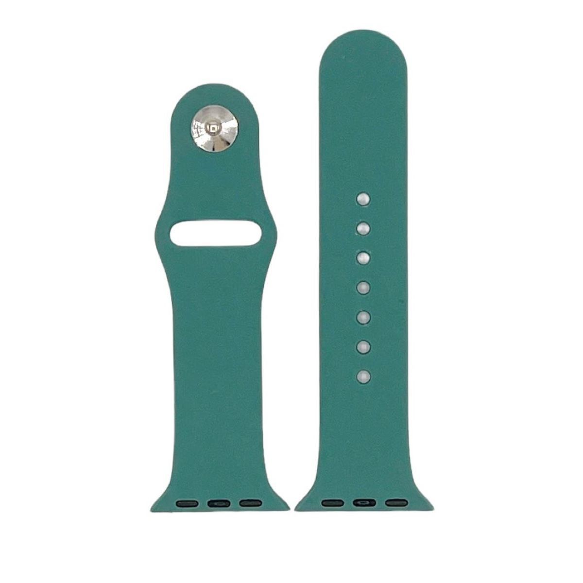 GENERICO - Correa de Silicona compatible con Apple Watch 38-40-41mm SM Verde Pino