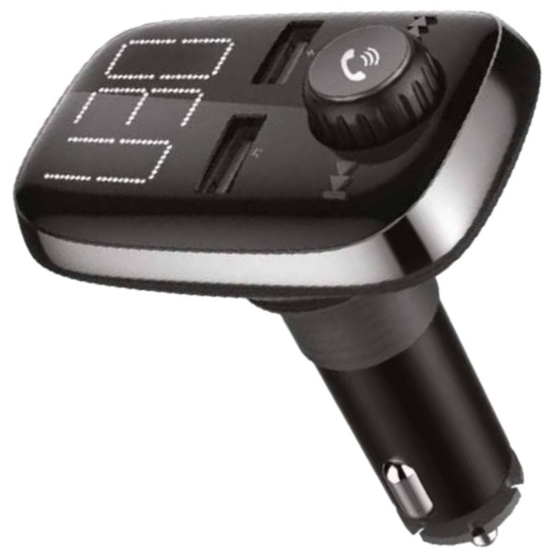 TECNOLAB - Transmisor FM Bluetooth Manos Libres 2 USB Negro Tecnolab