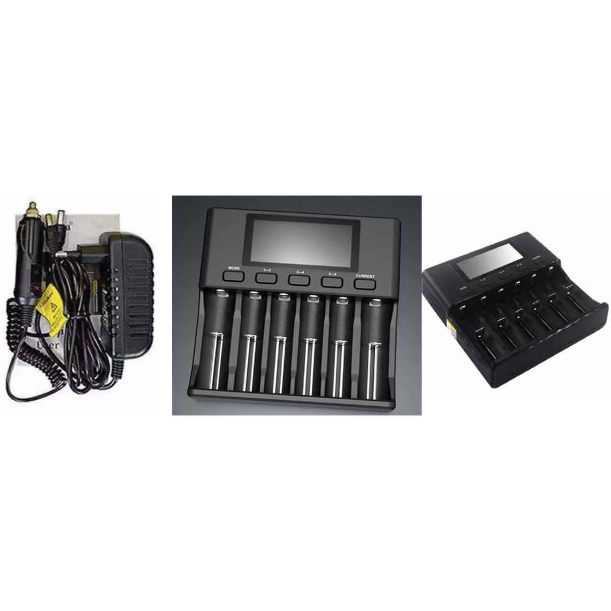 TECNOLAB - Cargador De Pilas Grande Pantalla Digital Negro Tecnolab