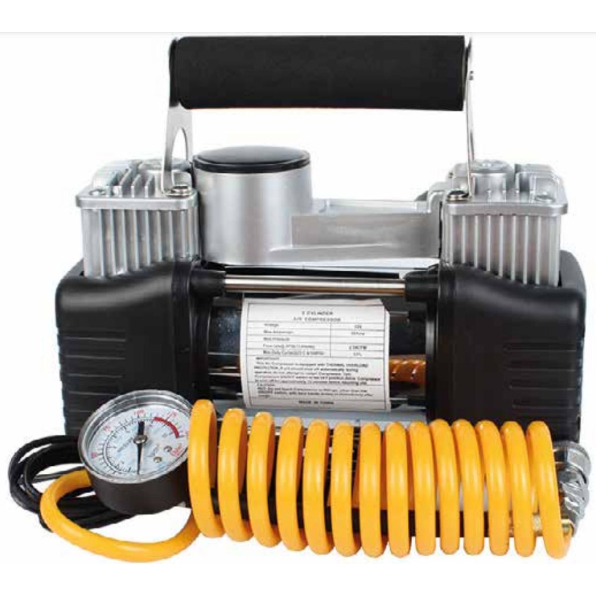 TECNOLAB - Compresor De Aire Portatil Doble Piston 12V Rapido Tecnolab