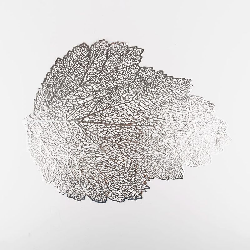MI DECO HOME CADA DETALLE IMPORTA - SET 6 MANTEL INDIVIDUAL  HOJA PLATA 41CM