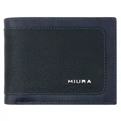 MIURA - Billetera Hombre Mod Francesco Azul 100 % Cuero Natural