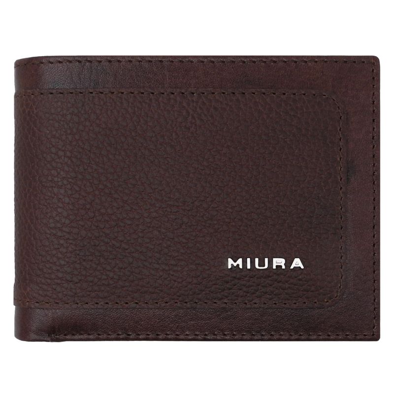 MIURA - Billetera Hombre Mod Francesco Café Moro 100 % Cuero Natural