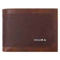 MIURA - Billetera Hombre Mod Francesco Café Toffe 100 % Cuero Natural
