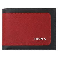 Billetera Hombre Mod Francesco Negro con Rojo 100 % Cuero Natural