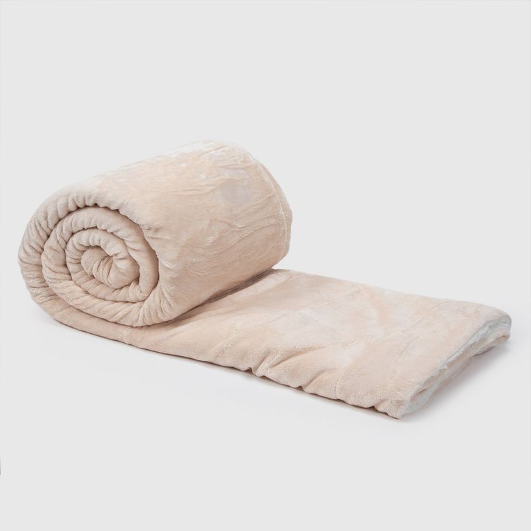Manta Frazada Sherpa Polar Franela Crema King
