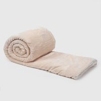 Manta Frazada Sherpa Polar Franela Crema King