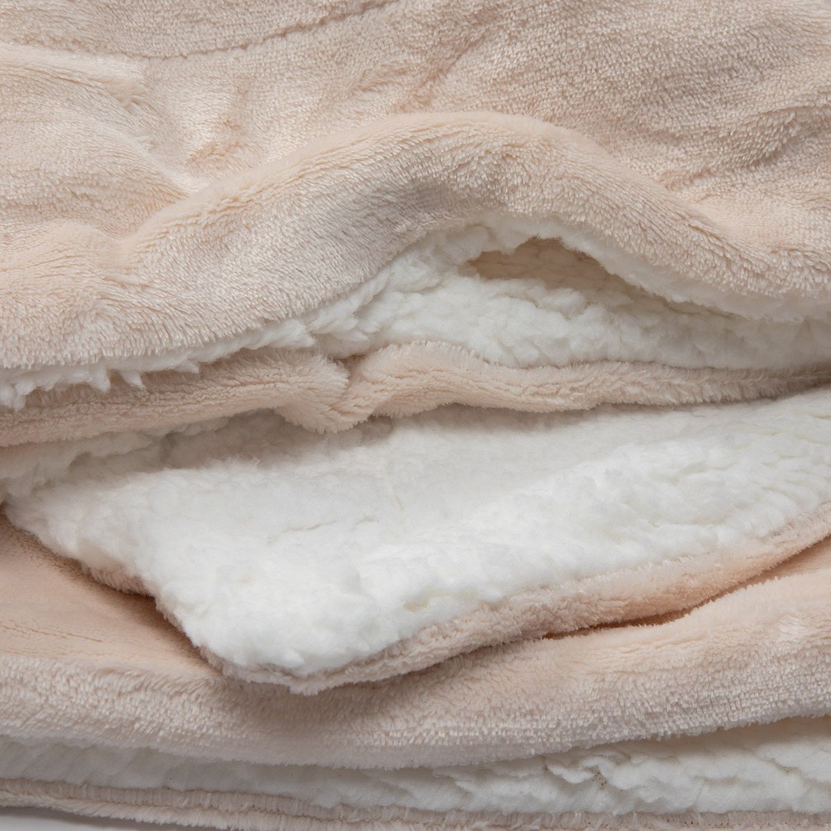 RELAN - Manta Frazada Sherpa Polar Franela Crema King Relan