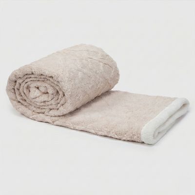 Imagen 2 del producto Manta Frazada Sherpa Jacquard Crema 1,5 Plazas