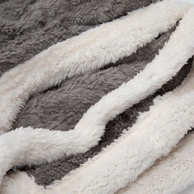 Imagen 2 del producto Manta Frazada Sherpa Jacquard Gris King
