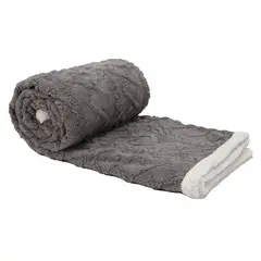 RELAN - Manta Sherpa Jacquard Gris 1,5 Plazas / Frazada Gris