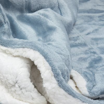Imagen 2 del producto Manta Frazada Sherpa Polar Franela Azul 1,5 Plazas