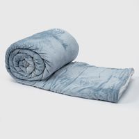 Manta Frazada Sherpa Polar Franela Azul King