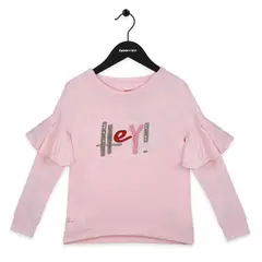 PILLIN - Polera Manga Larga Algodón Invierno Niña Rosado