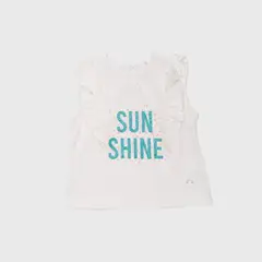 PILLIN - Polera Manga Corta Bebe Niña Crudo