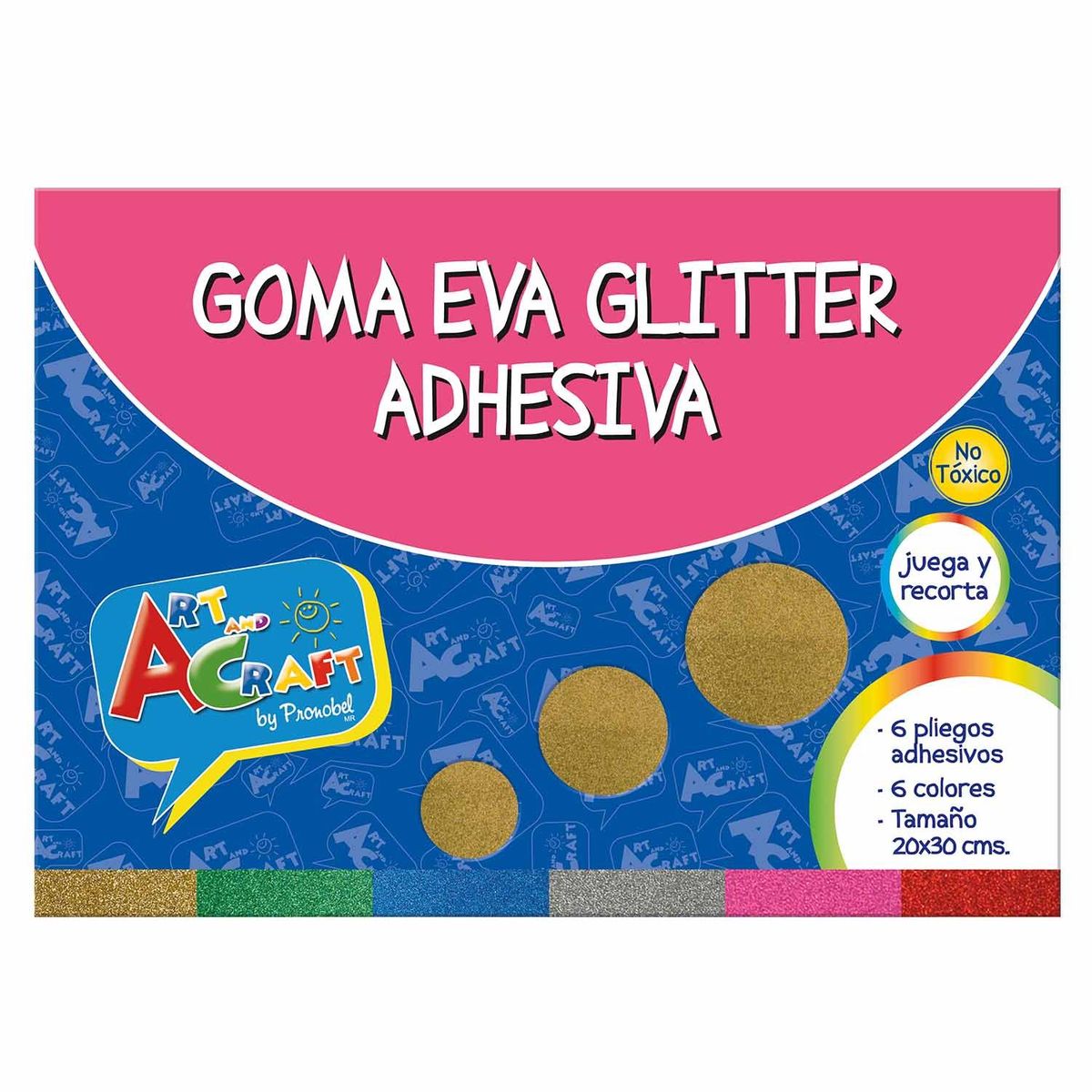 PRONOBEL - Carpeta Con Papel Goma Eva Glitter 20x30 cm Art & Craft