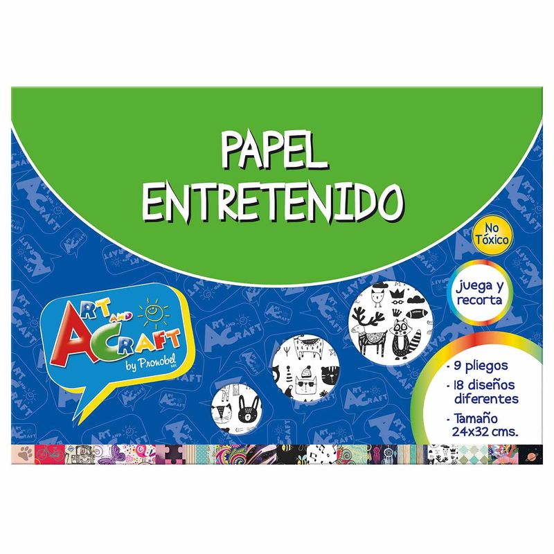 PRONOBEL - Carpeta Con Papel Entretenido 24x32 cm 9 Hojas