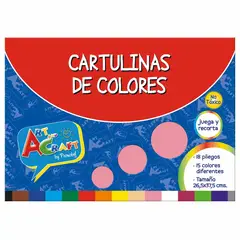 PRONOBEL - Carpeta Con Papel Cartulina 15 Colores Art & Craft