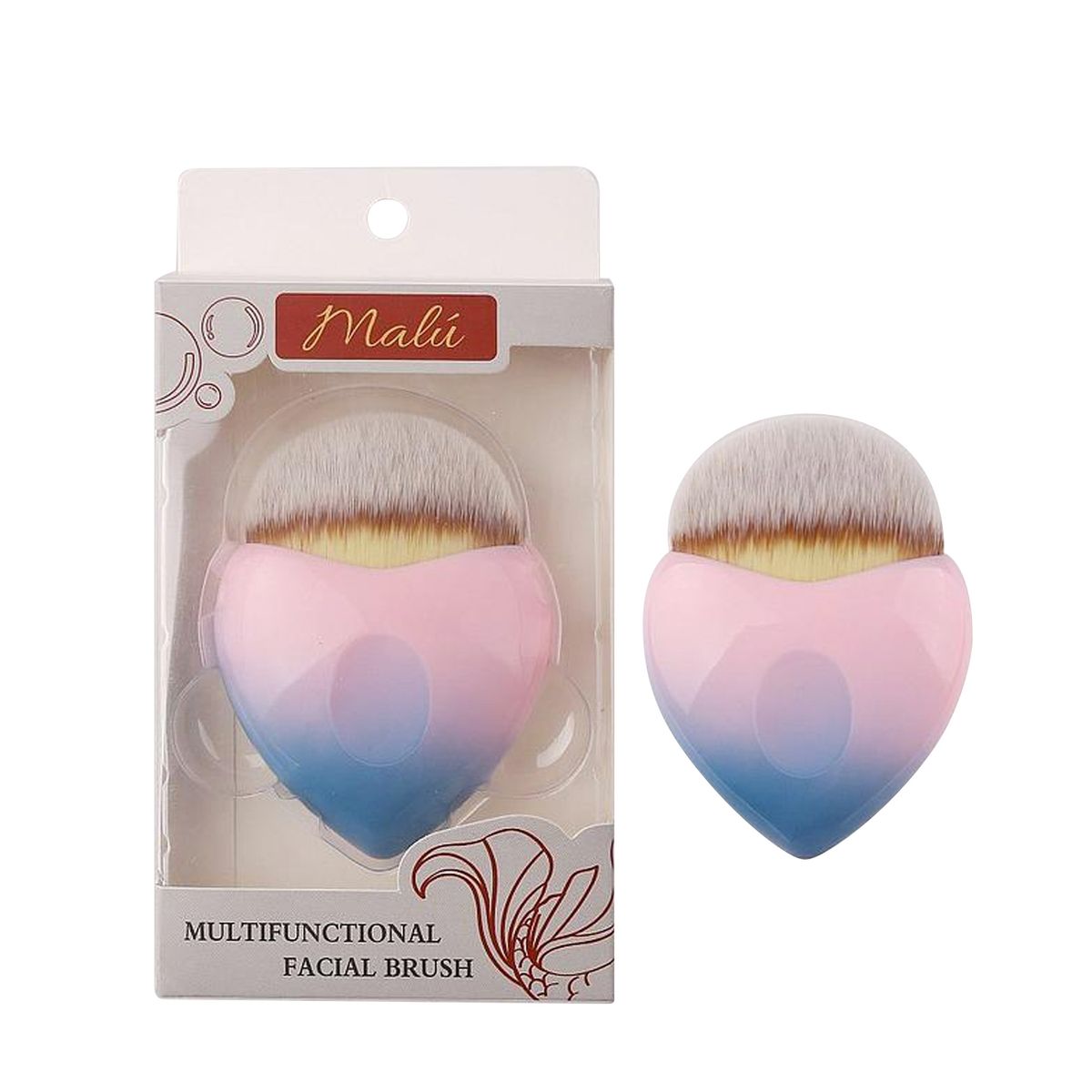 GENERICO - Brocha Estilo Corazón para Maquillaje Malú