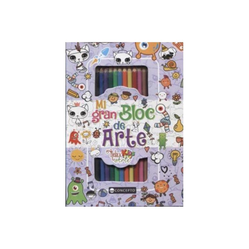 TOP10BOOKS - Libro MI GRAN BLOCK DE ARTE-VIOLETA