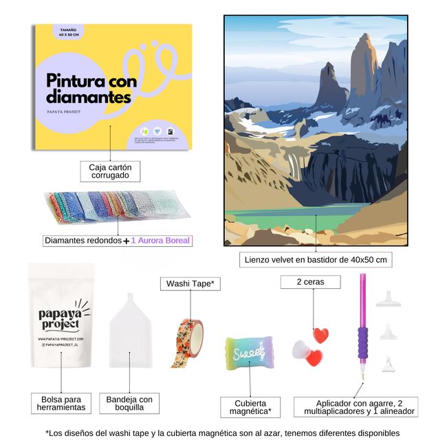 GENERICO - Diamond Painting - Pintura Con Diamante Torres - En Bastidor