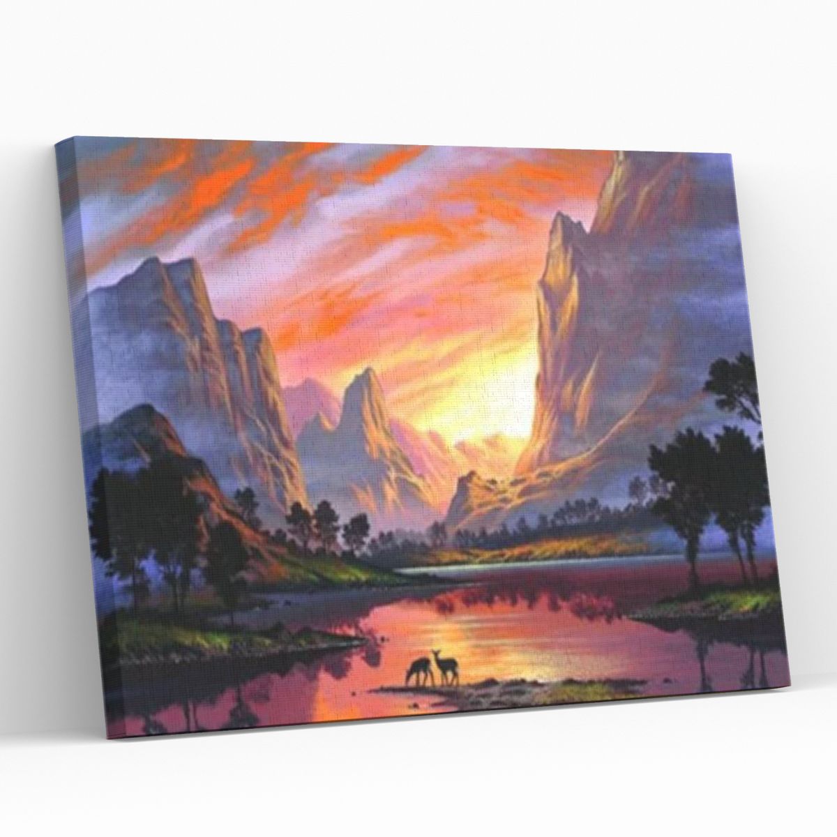 GENERICO - Pintura por números 40x50 Atardecer - Incluye Marco - Painting by numbers