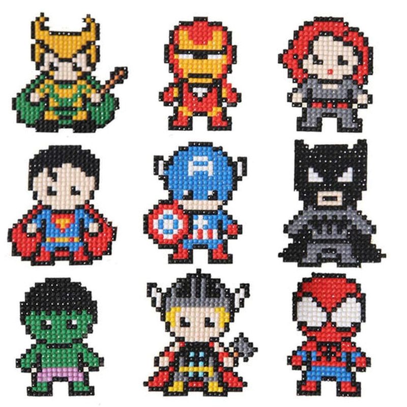 GENERICO - Kit Sticker pintura diamantes - Superheroes