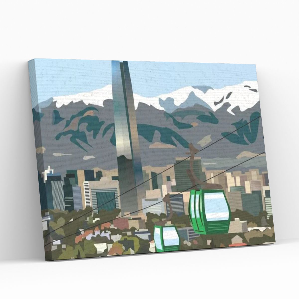 GENERICO - Pintura con números enmarcada 40x50 - Painting by numbers- Santiago