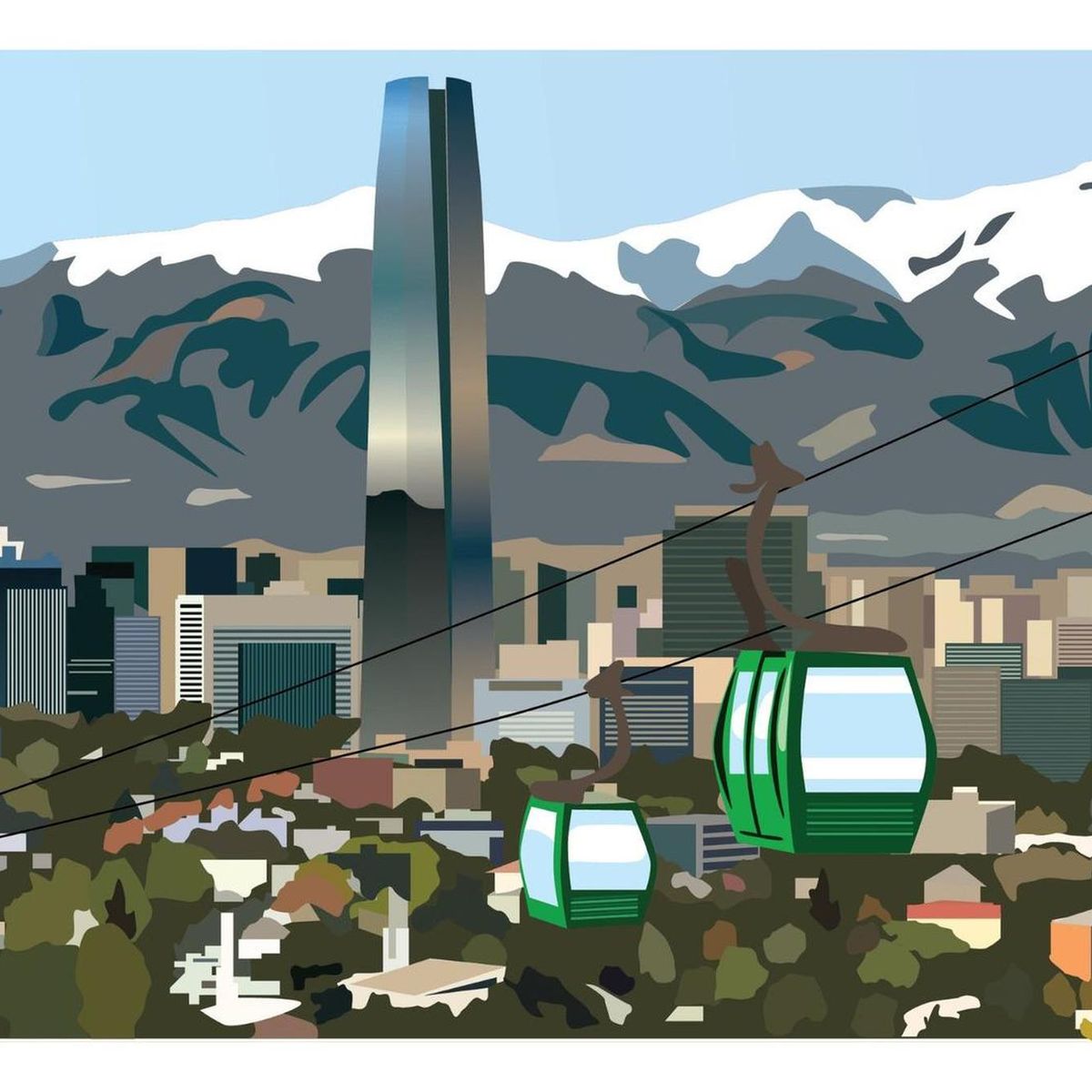 GENERICO - Pintura con números enmarcada 40x50 - Painting by numbers- Santiago