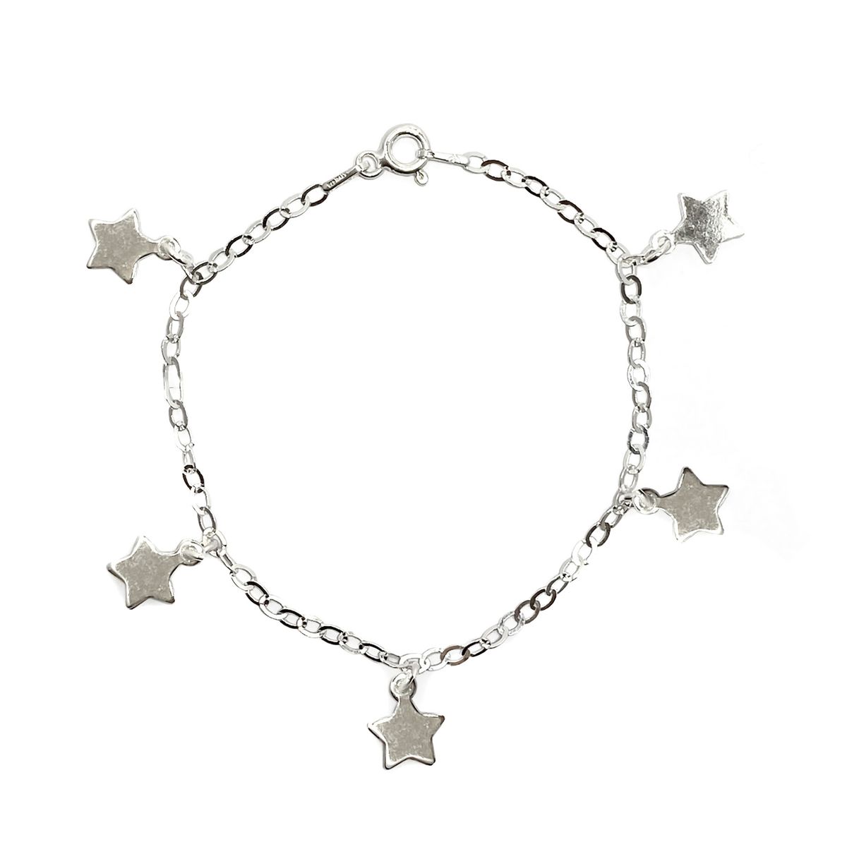 COGGIOLA - Pulsera 5 Estrellas Colgantes Plata Fina 925