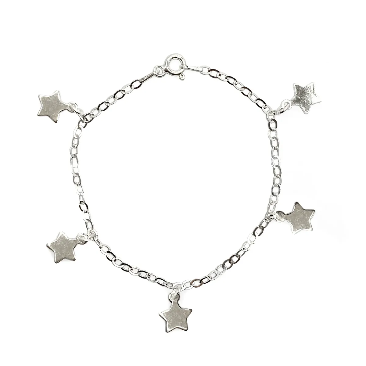 COGGIOLA - Pulsera 5 Estrellas Colgantes Plata Fina 925