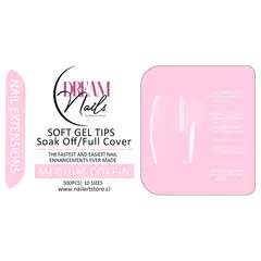 GENERICO - Caja 500 tips para Soft Gel Dream Nails Medium coffin
