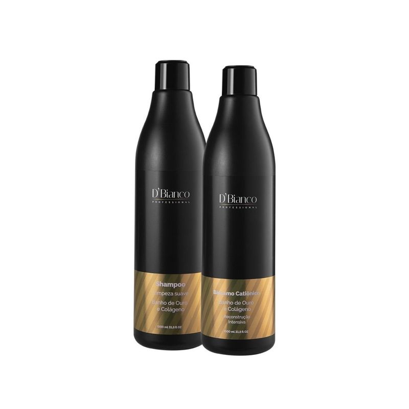 GENERICO - Set Shampoo + Bálsamo Catiónico Baño de Oro DBianco 1000 Ml
