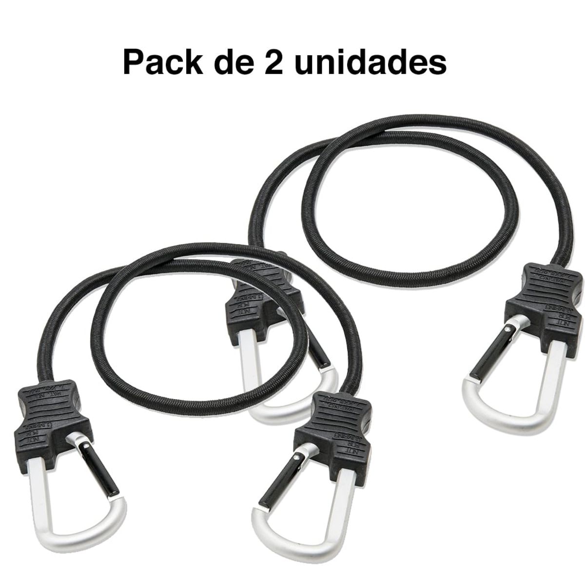 CALGARY - Piola cuerda Elasticada Mosquetón gancho Pack 2