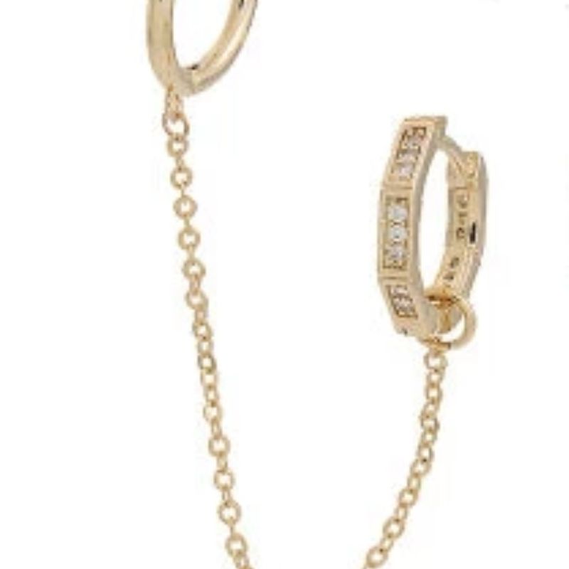 GENERICO - Aros Mujer Argollas doble Juana Bañado en Oro Philippa Joyas