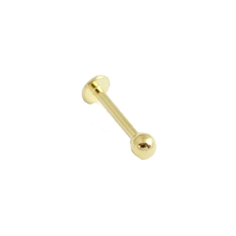 GENERICO - Aros Mujer Piercing Labret bolita 8mm Bañado en Oro Philippa Joyas