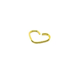 GENERICO - Aros Mujer Piercing Argolla corazón Bañado en Oro Philippa Joyas