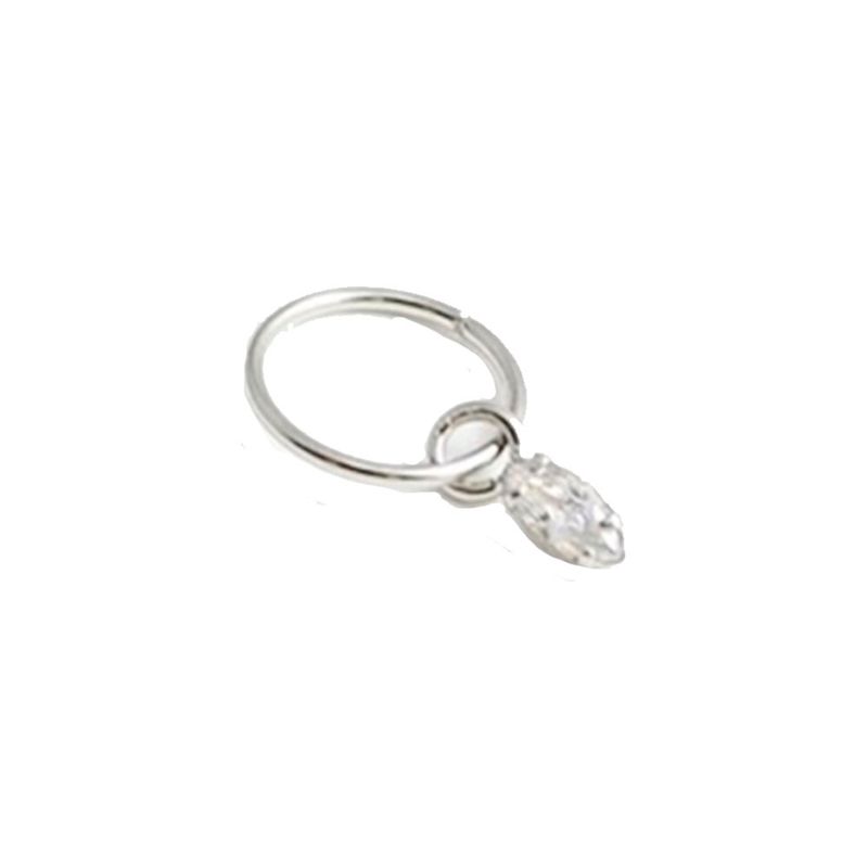 GENERICO - Aros Mujer Piercing Argolla torsión colgante circón Acero Philippa